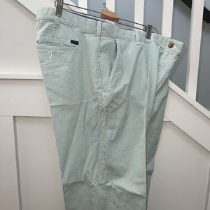 Izod seersucker green and white mens pants